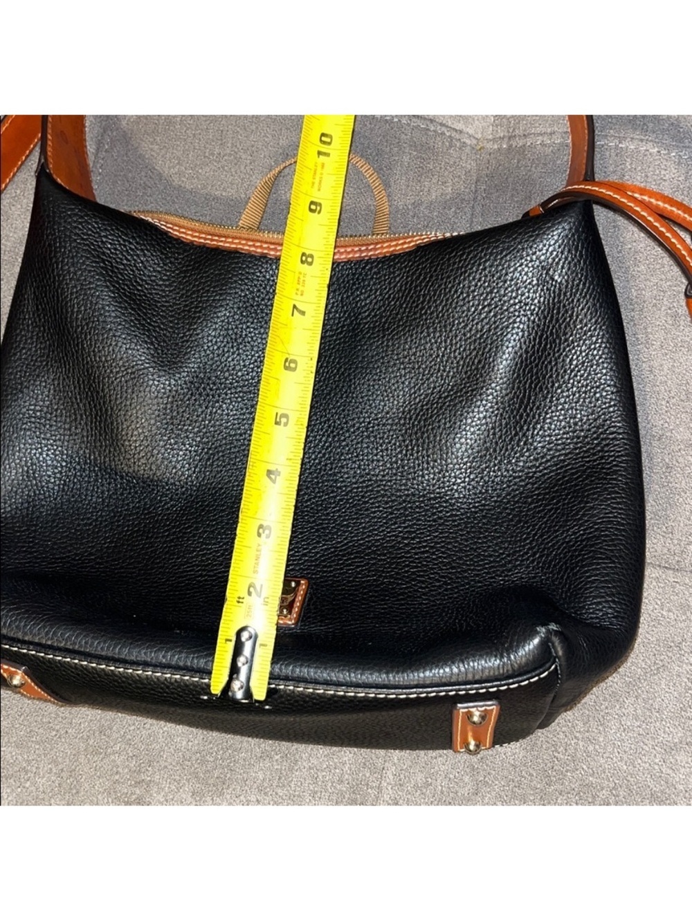 Dooney & Bourke Black Shoulder Hobo with Brown Trim and Tassel - Picture 14 of 14